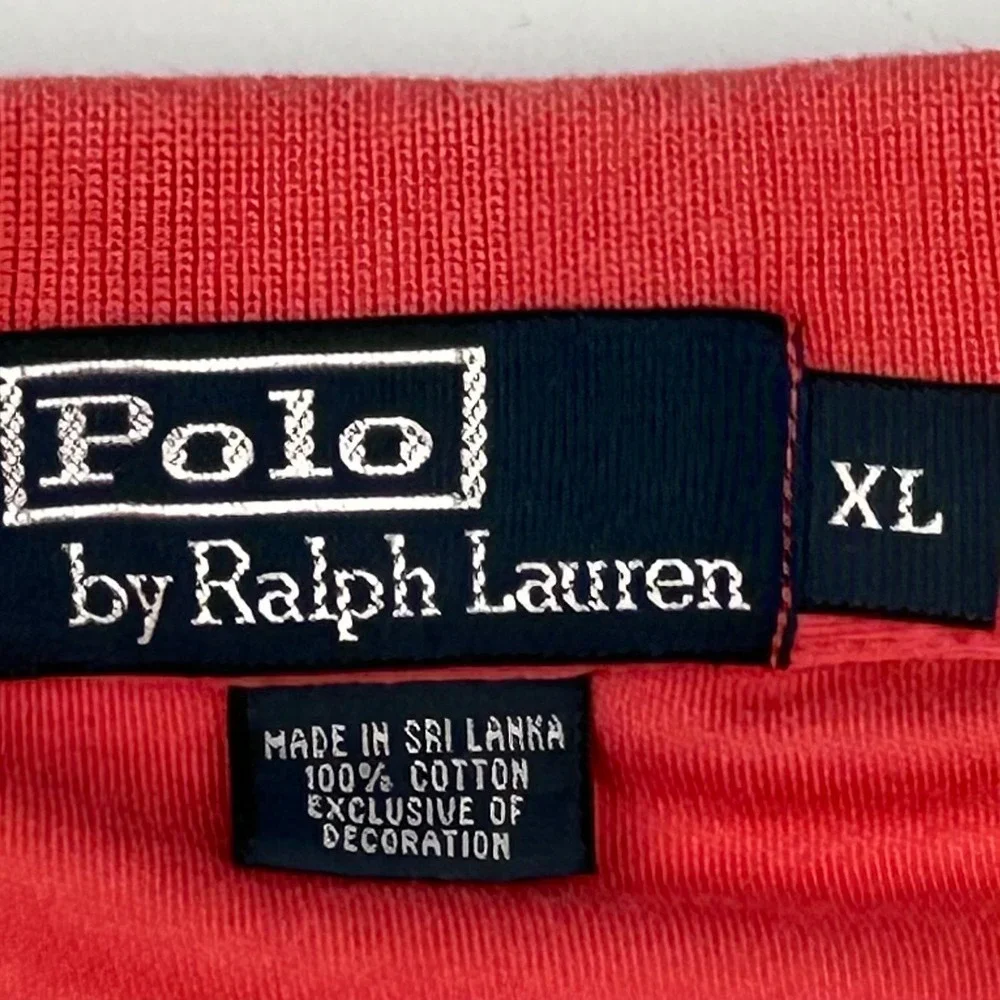 Polo Ralph Lauren Mens XL Red Short Sleeve Cotton Polo Shirt Blue Pony Logo